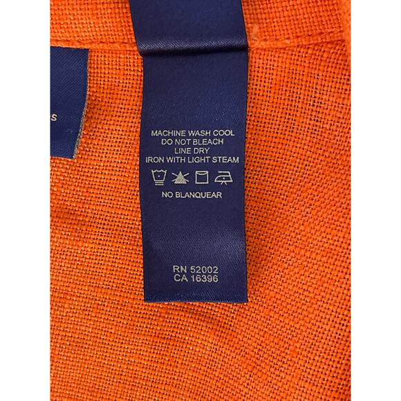 J.H. Collectibles Long Sleeved Collared Linen Jacket Color Orange Size XL - Picture 4 of 7